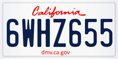 CA license plate 6WHZ655