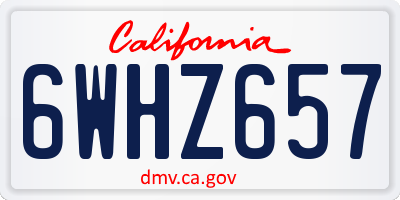 CA license plate 6WHZ657
