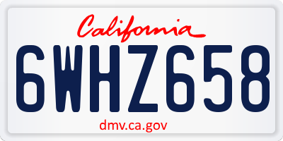 CA license plate 6WHZ658