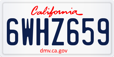 CA license plate 6WHZ659