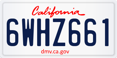 CA license plate 6WHZ661