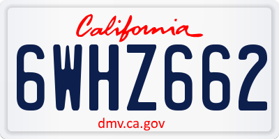 CA license plate 6WHZ662