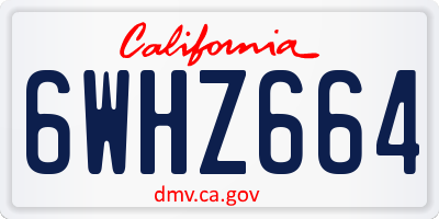 CA license plate 6WHZ664
