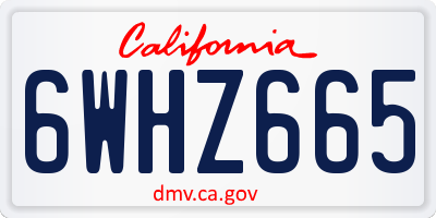 CA license plate 6WHZ665
