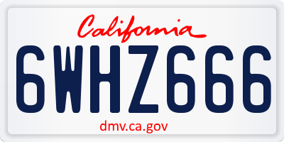 CA license plate 6WHZ666
