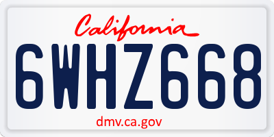 CA license plate 6WHZ668