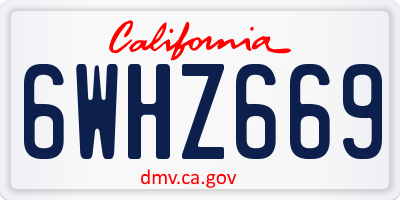 CA license plate 6WHZ669