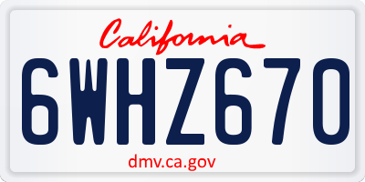CA license plate 6WHZ670