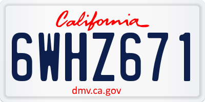 CA license plate 6WHZ671