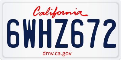 CA license plate 6WHZ672