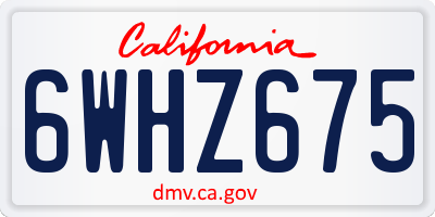 CA license plate 6WHZ675