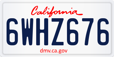 CA license plate 6WHZ676