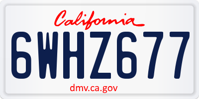 CA license plate 6WHZ677