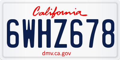 CA license plate 6WHZ678