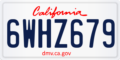 CA license plate 6WHZ679