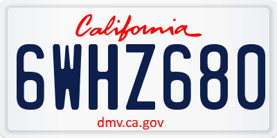 CA license plate 6WHZ680