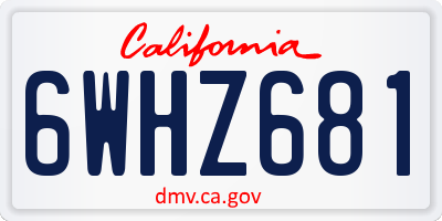 CA license plate 6WHZ681