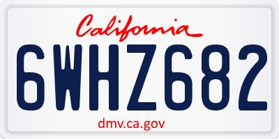 CA license plate 6WHZ682