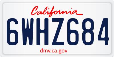 CA license plate 6WHZ684