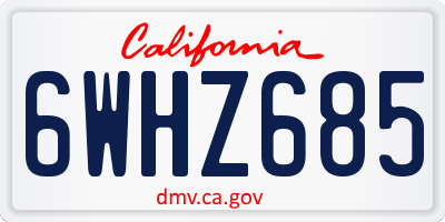 CA license plate 6WHZ685