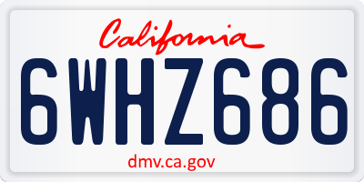 CA license plate 6WHZ686
