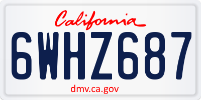 CA license plate 6WHZ687