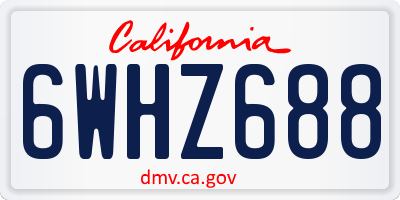 CA license plate 6WHZ688