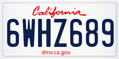 CA license plate 6WHZ689