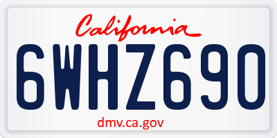 CA license plate 6WHZ690