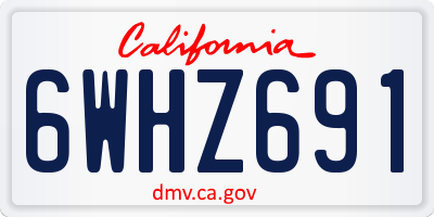 CA license plate 6WHZ691