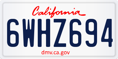 CA license plate 6WHZ694