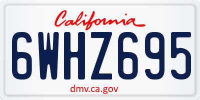 CA license plate 6WHZ695