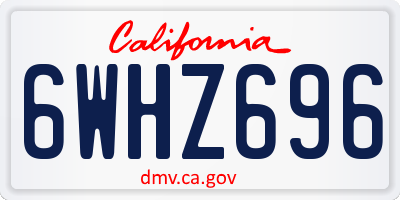 CA license plate 6WHZ696