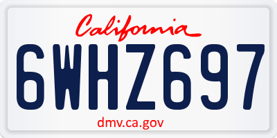 CA license plate 6WHZ697