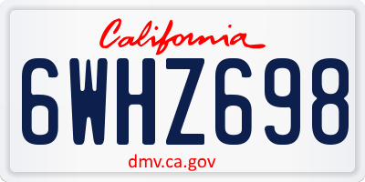 CA license plate 6WHZ698