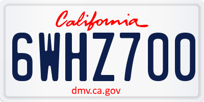 CA license plate 6WHZ700