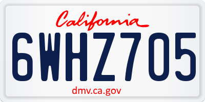 CA license plate 6WHZ705