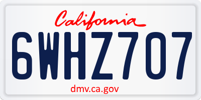 CA license plate 6WHZ707