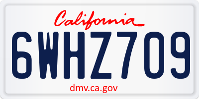 CA license plate 6WHZ709
