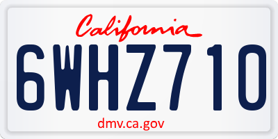 CA license plate 6WHZ710
