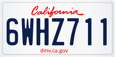 CA license plate 6WHZ711