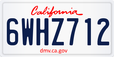 CA license plate 6WHZ712