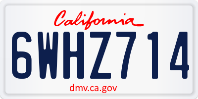 CA license plate 6WHZ714