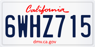 CA license plate 6WHZ715