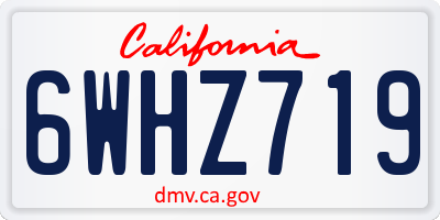 CA license plate 6WHZ719