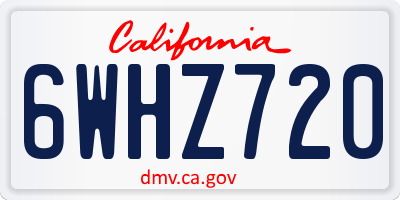 CA license plate 6WHZ720