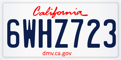 CA license plate 6WHZ723