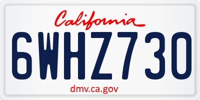 CA license plate 6WHZ730