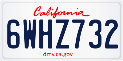 CA license plate 6WHZ732