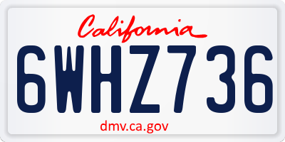 CA license plate 6WHZ736